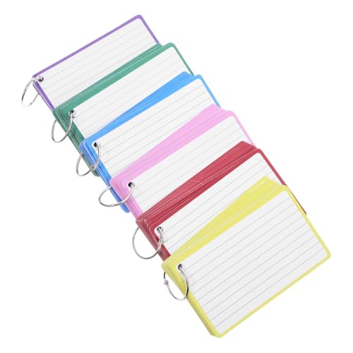 HOODANCOS 6 Wortkarten Karteikarten Zum Lernen Lernkarten Tragbare Notizblöcke Sprachkarten Kleine Notizpolster Flash -karten Notizbücher Aufnehmen Notizblöcke Für Studenten Indexpads Papier von HOODANCOS