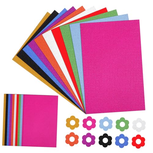 HOODANCOS 60 Blatt Goldpulverkarton Karte Herstellung schimmernd Funkeln Scrapbooking Farbiges Kartonpapier bunte Papiere Karton zum Basteln Glitzerkartonpapier Papierstau von HOODANCOS