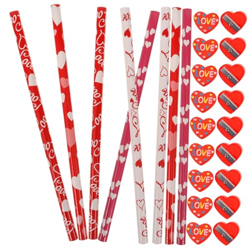 HOODANCOS 60Stücke Teiliges Valentinstag Stifte Mit Herzförmigen Radiergummis Radiergummis Romantische Valentinstag von HOODANCOS