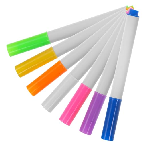 HOODANCOS 7Stücke Wiederverwendbare Abwischbare Stifte Flüssige Kreidemarker für Whiteboard Farbenfrohe Marker für Erwachsene Wiederverwendbarem Beutel von HOODANCOS