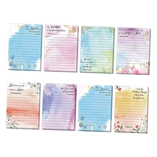 HOODANCOS 8 Notizbuch Zu Klebestreifen Notizblock Kleben Klein Registerkarten Mit Gefüttert Pastell Selbstklebende Pads Klebrig Bunter Notizblock Notizbilder Schulbedarf Notizen Für Papier von HOODANCOS