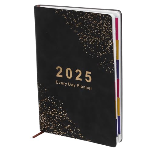 HOODANCOS Agenda-buch Haushaltsbuch Kasse Grad Monatsplaner Jahresplaner 2025 Elementar Zeitplanplaner 2025 Digital Die Zeitschrift Süßer Planer Diagramm Budget Vereinfachen Schule Black Pu von HOODANCOS