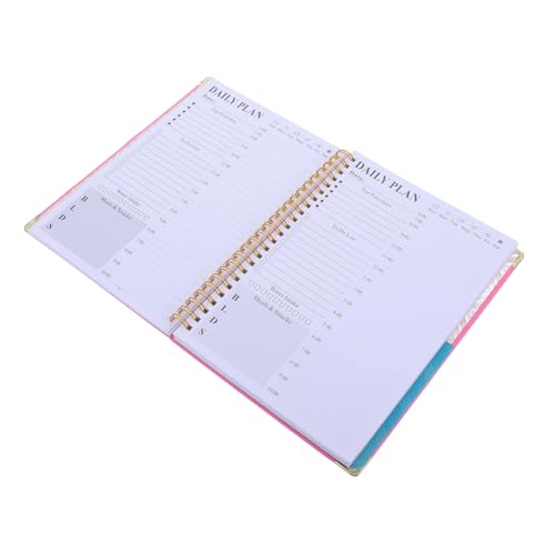 HOODANCOS Haushaltsbuch Notizbilder für gefüttert Spiralblock breit liniert täglich Multifunktionsnotizbuch süßes Notizbuch Planungsbuch Notizbuch zum Notieren Papier Rosa von HOODANCOS
