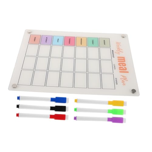 HOODANCOS Magnetischer Wochenkalender Für Den Kühlschrank, Essensplaner, Kühlschrank-menütafel, Trocken Abwischbare Tafel, Kühlschrankplaner, Magnet-zeitplanplaner Mit Markern Für Den von HOODANCOS