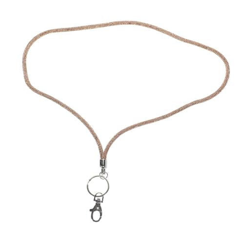 HOODANCOS Rhinestone Lanyard für Frauen Multifunktionales Schlüsselband mit Karabiner und Schlüsselring Zubehör für Büro und Täglichen Gebrauch Champagnerfarbe von HOODANCOS