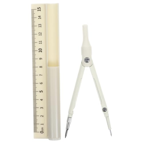 HOODANCOS Satz Zirkelstift-lineal Zeichnung Kunst Schule Kreis Mathe Werkzeug Winkelmesser Kind Klein Herrscher Für Dreieck Lineal Kompass Geometrie Bleistifthalter Plastik Yellow von HOODANCOS