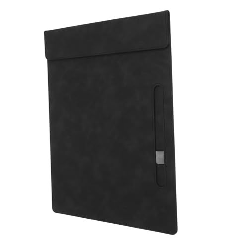 HOODANCOS Schreibblock büromaterial dokumentenmappe Magnetisches Schreibbrett Büro Schreibplatte Zwischenablage Dokumentclip Papier Konferenz-Schreibtafel Büro-Klemmbrett magnetisch Pu Black von HOODANCOS