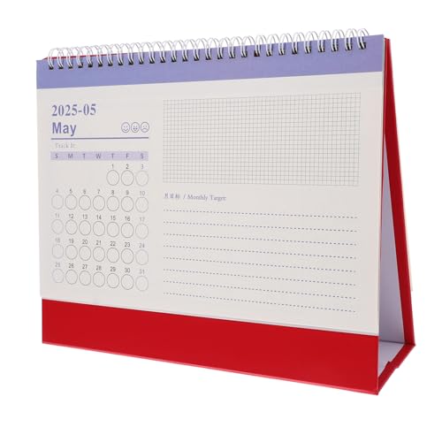HOODANCOS Schreibtischkalender Fürs Büro Rosa Tischkalender Indoor-kalender Standkalender Kalender Für Tisch Klein Monate Täglich Drinnen Desktop-kalender Steht Die Schule Papier Rot von HOODANCOS