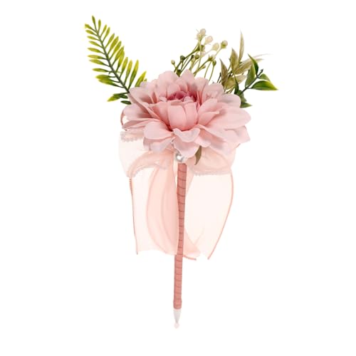 HOODANCOS Simulierter Blumenstraußstift Erste Mütter Led Süß Mutter Groß Blumen- Hochzeit Party Kugelschreiber Simulation Blumenstift Rosa Seidentuch von HOODANCOS
