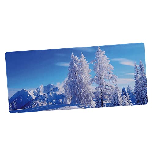 HOODANCOS Wasserdichte Schreibtischmatte Gaming - -Pad Tastaturmatte für Computer Weiß groß Tastatur und Mauspad Desktop -Matte Desktop-Pad Schreibtischzubehör Desktop-Mauspad Stoff Blau von HOODANCOS