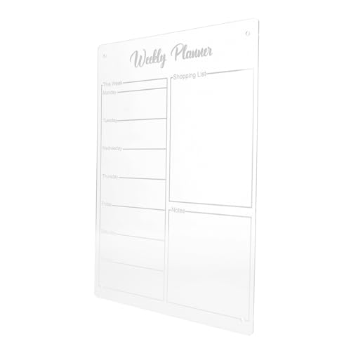 HOODANCOS Werbetafel aus Acryl Kühlschrank Planke Wandplaner, trocken abwischbare Tafel Trockener Löschkalender wöchentliches Whiteboard Wöchentliche trocken abwischbare Tafel Planertafel von HOODANCOS