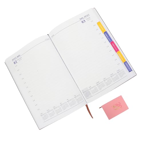 HOODANCOS Zeitplan 2025 jährlich Grad groß Monatsplaner Tagesplaner Notizen Notizbuch bürobedarf Notizheft tagebuch familienplaner tragbarer Planer-Organizer Datumsplaner Monatplaner Pu Rosa von HOODANCOS