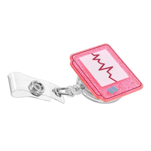 HOODANCOS -abzeichen Id-tag-halter Brustkartenclip Arztausweis-clip Abzeichenrolle Krankenpflege Abzeichenschnalle Multifunktionaler Ausweishalter Rosa Acryl von HOODANCOS