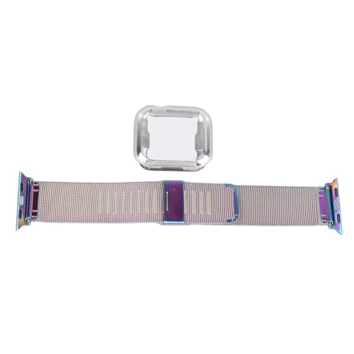 HOOLEEY 1.6in Replacement Band Strap Stainless Steel Protection Metal Band Strap for Iwatch Series 4‑6 (Colorful) von HOOLEEY