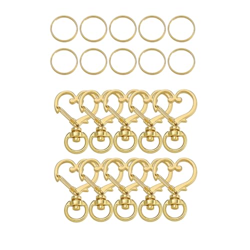 10 x Schlüsselanhänger-Clips, Herzfeder mit Schlüsselringen, Schlüsselanhänger, hängende Schnalle, Taschenzubehör, Schlüsselanhänger, Dekoration, Zubehör von HOOLRZI