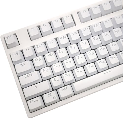 104 Stück ABS transparente Tastenkappen mechanische Tastatur-Tastenkappen Russisch Koreanisch Hintergrundbeleuchtung Tastenabdeckung für Cherry MX Switch ABS Hintergrundbeleuchtete Tastenkappen 104 Stück ABS transparente Tastenkappen mechanische Tastatur-Tastenkappen Russisch Koreanisch Hintergrundbeleuchtung Tastenabdeckung für Cherry MX Switch ABS Hintergrundbeleuchtete Tastenkappen von HOOLRZI