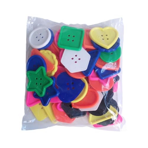 50 Stück/Set große, helle Knöpfe, bunte Knöpfe, Bastelknöpfe, geometrische Formen, Knöpfe, große Knöpfe für Bastelprojekte 50 Stück/Set große, helle Knöpfe, bunte Knöpfe, Bastelknöpfe, geometrische Formen, Knöpfe, große Knöpfe für Bastelprojekte von HOOLRZI