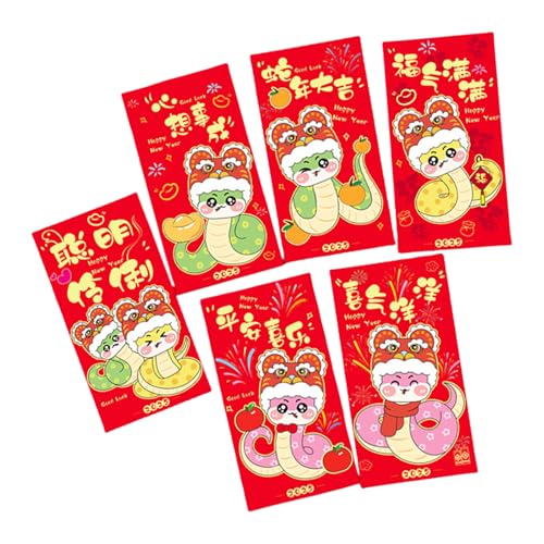 6 Stück Chinesische Neujahrsdekoration Goldfolie Schlangen-Thema Rötungen Umschläge Frühlingsfest Geldpakete für Kinder 6 Stück Chinesische Neujahrsdekoration Goldfolie Schlangen-Thema Rötungen Umschläge Frühlingsfest Geldpakete für Kinder von HOOLRZI