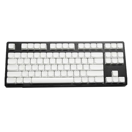 87-teiliges PBT-Tastenkappen-Set für MX-Schalter, Rohlinge, mechanische Tastaturen, XDA-Höhe, nicht bedruckt, Weiß von HOOLRZI