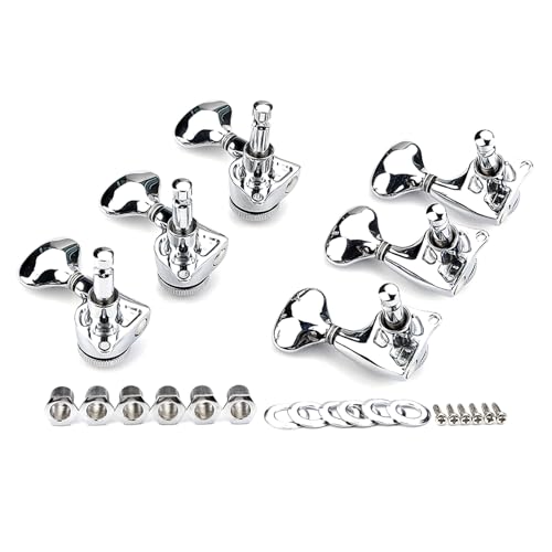 Gitarren-Stimmset 3L3R Metallbeschichtete Pegs mit Feinstimmung, Metall, Gitarren-Stimmgerät, Geschenk für Gitarrenliebhaber von HOOLRZI