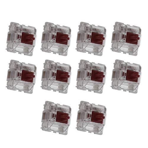 HOOLRZI 10 Teile/Paket Gateron Brown Schalter Mechanische Tastatur 3pins Gateron MX Schalter Transparent Für Fall Fit GK61 GK64 GH60 MX Kompatibel Gateron MX Schalter von HOOLRZI