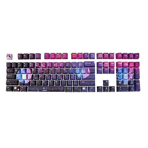 HOOLRZI 108 Tasten PBT Tastenkappen Neuheit Sternenhimmel Tastenkappen Farbstoffsublimation OEM Profil ForMX Switch DZ60 61 SK61 Mechanische Tastatur Dye Sub Tastenkappen von HOOLRZI