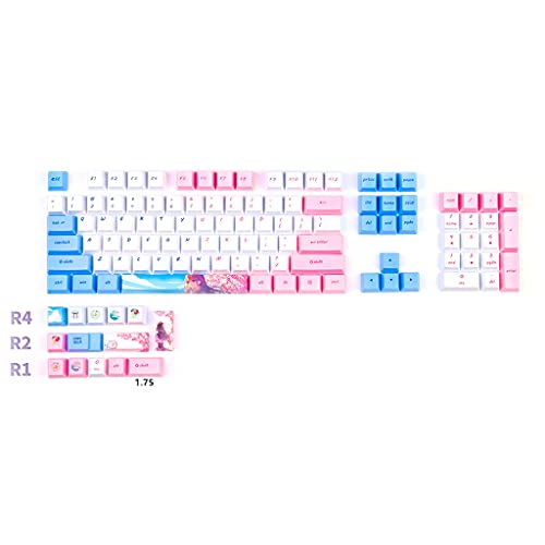 HOOLRZI 118 Tasten/Set OEM Profil Blau Mädchenhafte Tastenkappe Für Mechanische Tastatur PBT Farbstoffsublimation Für Schlüsselkappe Pbt Tastenkappen von HOOLRZI