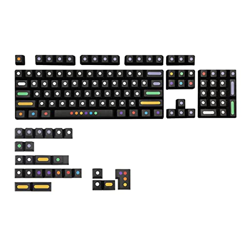 HOOLRZI 129 Tasten Tastenkappen Set Layout Kirschprofil PBT 5 Seiten Sublimations Tastenkappen Für 61/87/104/108 Tasten Mechanische Tastatur 129 Tasten von HOOLRZI