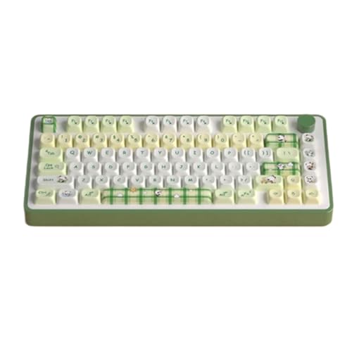 HOOLRZI 140Keys Maßgeschneiderte Grüne Pandas Tastenkappe PBT Farbstoff Unterlegte Tastenkappe MOTProfile Tastenabdeckung Für Mechanische Tastaturen GK6 Grüne Pandas Tastenkappen von HOOLRZI