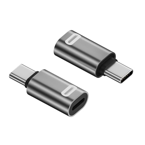 HOOLRZI 2 tragbare 8-polige Buchse auf USB-C-Stecker-Adapterstecker mit Wärmeregulierung und Funktionen für Reisen von HOOLRZI