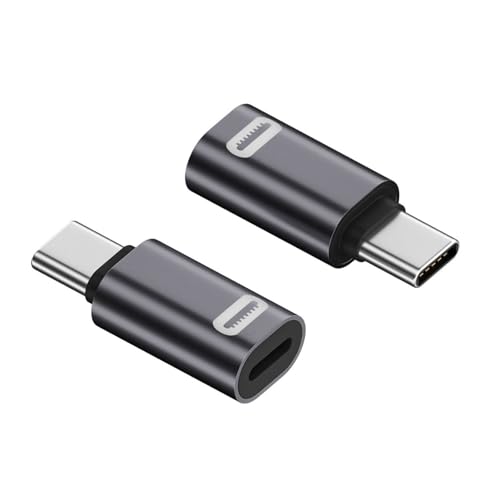 HOOLRZI 2 tragbare 8-polige Buchse auf USB-C-Stecker-Adapterstecker mit Wärmeregulierung und Funktionen für Reisen von HOOLRZI