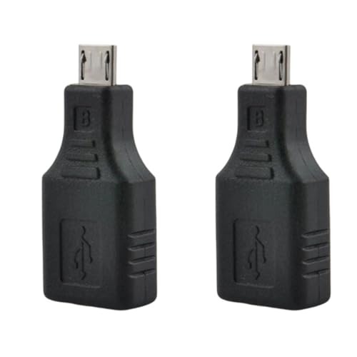 HOOLRZI 2 x USB 2.0 kleiner USB-Stecker auf USB-A-Buchse, Konverter für Datenübertragung, verbessert die Konnektivität von HOOLRZI