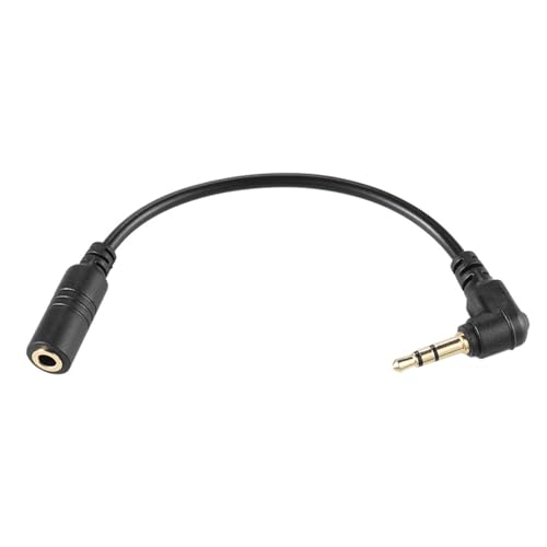 HOOLRZI 3,5 mm Audioadapterkabel mit 90 Grad rechtwinkligem Stecker für Smartphones und DSLR-Mikrofone von HOOLRZI