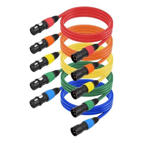HOOLRZI 5 Stück Mikrofonkabel Professionelles Mikrofonkabel Stecker auf Buchse Mikrofonkabel für Lautsprecher-Auftritte von HOOLRZI