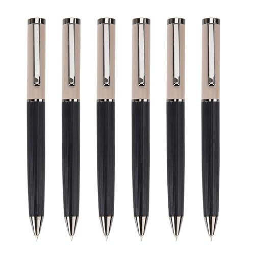 HOOLRZI 6 Stück Ölstifte, Metall-Kugelschreiber, glattes Schreiben, schwarze Tinte, Schreibwaren, Stift, Schule, Bürobedarf für Schüler HOOLRZI 6 Stück Ölstifte, Metall-Kugelschreiber, glattes Schreiben, schwarze Tinte, Schreibwaren, Stift, Schule, Bürobedarf für Schüler von HOOLRZI