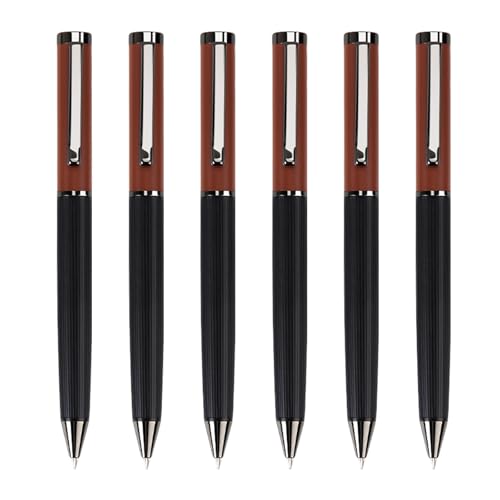 HOOLRZI 6 Stück Ölstifte, Metall-Kugelschreiber, glattes Schreiben, schwarze Tinte, Schreibwaren, Stift, Schule, Bürobedarf für Schüler HOOLRZI 6 Stück Ölstifte, Metall-Kugelschreiber, glattes Schreiben, schwarze Tinte, Schreibwaren, Stift, Schule, Bürobedarf für Schüler von HOOLRZI