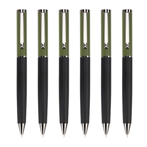 HOOLRZI 6 Stück Ölstifte, Metall-Kugelschreiber, glattes Schreiben, schwarze Tinte, Schreibwaren, Stift, Schule, Bürobedarf für Schüler HOOLRZI 6 Stück Ölstifte, Metall-Kugelschreiber, glattes Schreiben, schwarze Tinte, Schreibwaren, Stift, Schule, Bürobedarf für Schüler von HOOLRZI
