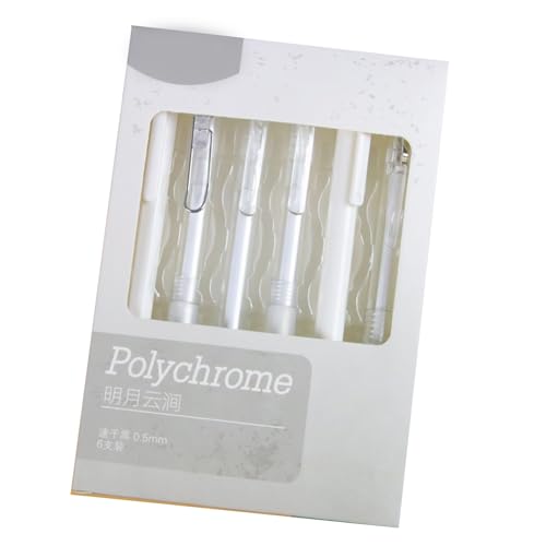 HOOLRZI 6 x Gelschreiber, schnell trocknend, ästhetischer Stift, 0,5 mm, einziehbar, neutraler Stift, Druckstift, kreativ, glattes Schreiben HOOLRZI 6 x Gelschreiber, schnell trocknend, ästhetischer Stift, 0,5 mm, einziehbar, neutraler Stift, Druckstift, kreativ, glattes Schreiben von HOOLRZI