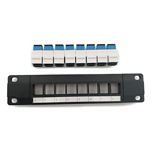 HOOLRZI 8-Port Glasfaser Durchgangskoppler Panel Mit Rückleiste Wandmontage Rackmontage Für UTP STP Verkabelung 8-Port Panel Keystone Wandmontage 19 Zoll von HOOLRZI