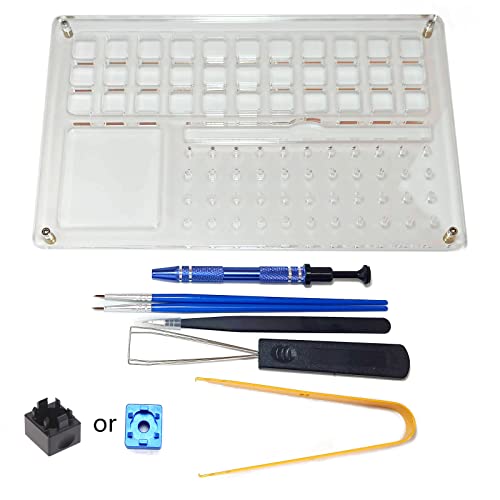 HOOLRZI 8PCS Switch Lube Station Acryl Double Deck Switch Removal Plattform Tastenkappen Abzieher Für MX Mechanische Tastatur Schalteröffner Gateron Optical Kit Metall von HOOLRZI