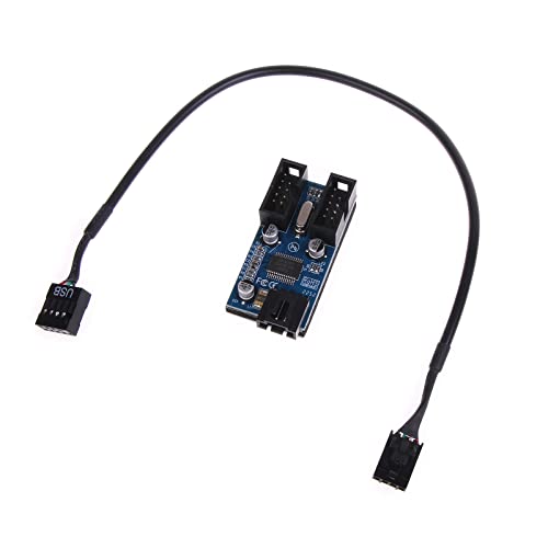 HOOLRZI 9Pin USB Header Splitter Stecker 1 Auf 2 Buchse Verlängerungskabel Karte Für Motherboard USB 2.0 Splitter Kabel Stecker USB 2.0 Splitter Kabel Stecker Für Motherboard von HOOLRZI