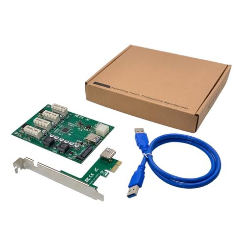 HOOLRZI Desktop PCIe Zu PCI E X1 4 Ports 1X USB 3.0 Erweiterte Karte 1 Bis 4 Grafikkartenerweiterung ASM1184E ASM1184 von HOOLRZI