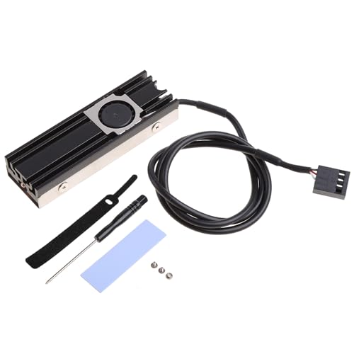 HOOLRZI Für M.2 2280 Doppelseitige Kühler Kühlkörper Kühler SSD Kühlkörper Thermal Pad 5V 4pin Kühler Für M.2 SSD Kühlung Waschbecken Festplatte Kühler Lüfter von HOOLRZI