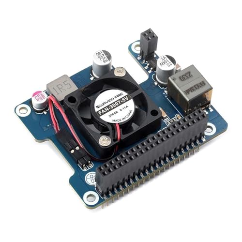 HOOLRZI Für RPI5 PoE Erweiterungsplatine Ethernet Stromversorgungsmodul Mit Lüfter Metallkühlkörper 802.3af/at Stromversorgungs Und Kühlzubehör von HOOLRZI