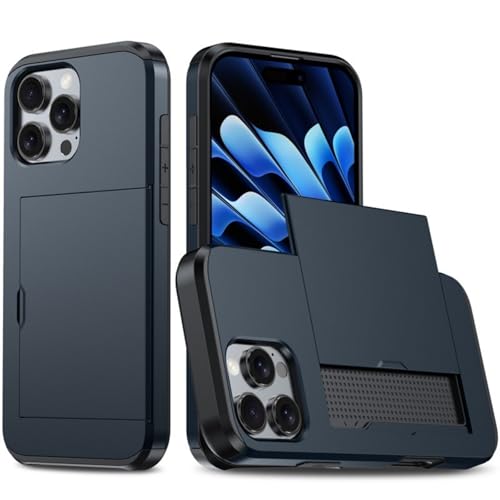 HOOLRZI Handy-Schutzhülle, doppellagig, Stoßdämpfung, mit integriertem Kartenhalter, modisches minimalistisches Design, Marineblau HOOLRZI Handy-Schutzhülle, doppellagig, Stoßdämpfung, mit integriertem Kartenhalter, modisches minimalistisches Design, Marineblau von HOOLRZI