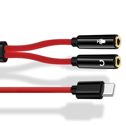 HOOLRZI HiFi-Sound-Splitter Typ C auf 2, 3,5 mm, Y-Form, Splitterkabel für Kopfhörer und Mikrofone HOOLRZI HiFi-Sound-Splitter Typ C auf 2, 3,5 mm, Y-Form, Splitterkabel für Kopfhörer und Mikrofone von HOOLRZI