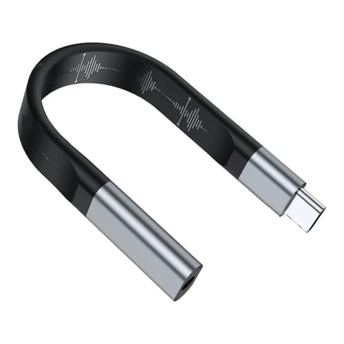 HOOLRZI Kompakter USB-C-auf-3,5-mm-Kopfhöreranschluss, breites Gerät, Aluminium, USB-C-auf-3,5-mm-Kopfhörer-Adapter, einfache Installation von HOOLRZI