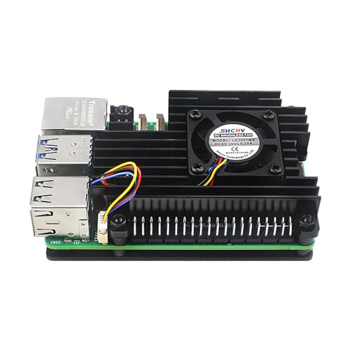 HOOLRZI Kühlkörpergehäuse Für RPI5-Aluminiumgehäuse Mit Lüfter Für Projekte Und Eingebettete Designs. RPi 5-Mainboardgehäuse Aluminiumlegierungsgehäuse Passive Kühlbox Wärmeableitung von HOOLRZI