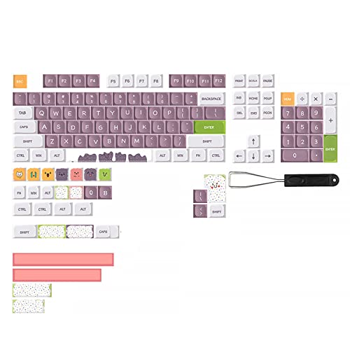 HOOLRZI Niedliche Cartoon Tastenkappen 9 5 Mm XDA Höhe 7U Leertaste Tastenkappen Set PBT 5-seitige Thermosublimation Passend Für Mechanische Tastatur 134 Tasten Cartoon Tastenkappen PBT XDA Profil von HOOLRZI