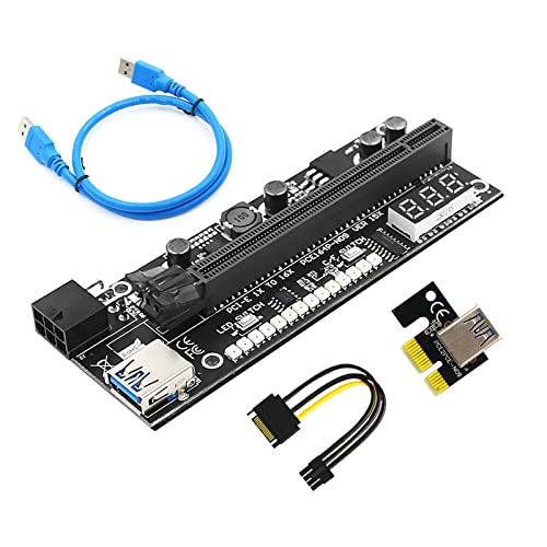 HOOLRZI PCIE 1x Bis 16x Grafikerweiterungskarte Mit Temperatursensor LED USB 3.0-Stromkabel von HOOLRZI